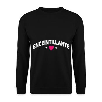 Future Maman Enceinte Grossesse Enceintillante - Sweat-shirt Unisexe - noir - Devant - Alina (178cm) & Michal (187cm)