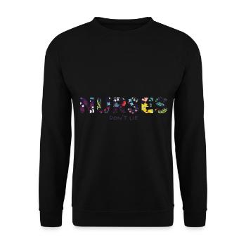 Krankenschwestern lügen nicht Floral Nurse Design - Unisex Pullover - Schwarz - Vorne - Alina (178cm) & Michal (187cm)
