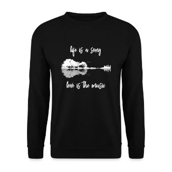 Life Is A Song Nature Guitar Forest Music Lyrics - Unisex Sweatshirt - black - Front - Alina (178cm) & Michal (187cm)