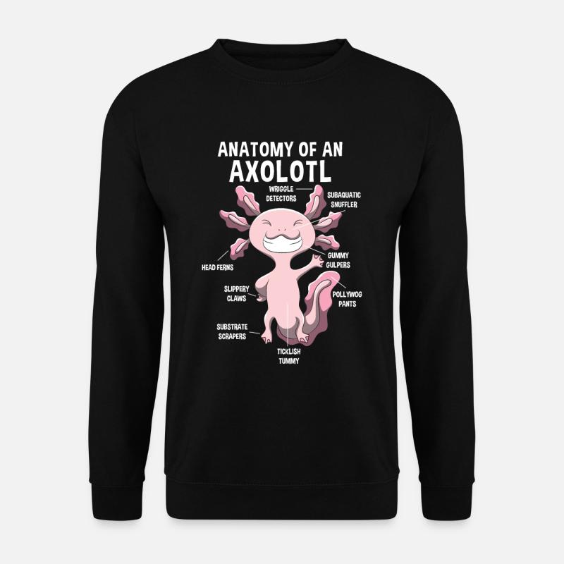 Anatomie eines Axolotls Lehrer Geschenk - Unisex Pullover - Schwarz