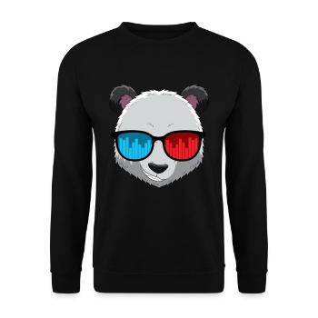 Party Panda DJ Pandas Musik Party Beat Sonnenbrill - Unisex Pullover - Schwarz - Vorne - Alina (178cm) & Michal (187cm)