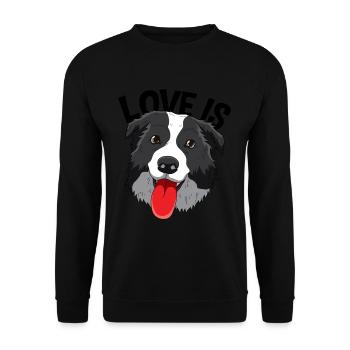 Border Collie Collies Liebhaber Weihnachten Hund C - Unisex Pullover - Schwarz - Vorne - Alina (178cm) & Michal (187cm)