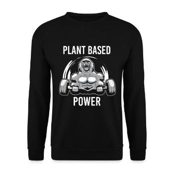 Plant Based Power Gorilla Vegan Kraftsport Fitness - Unisex Pullover - Schwarz - Vorne - Alina (178cm) & Michal (187cm)