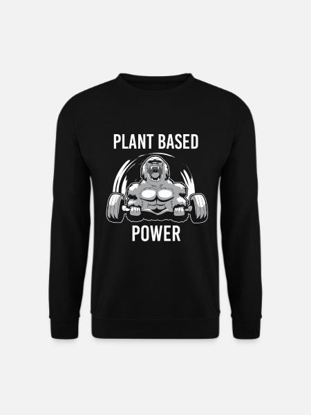 Plant Based Power Gorilla Vegan Kraftsport Fitness - Unisex Pullover - Schwarz