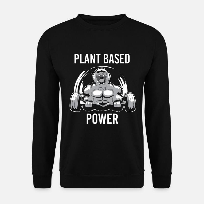 Plant Based Power Gorilla Vegan Kraftsport Fitness - Unisex Pullover - Schwarz