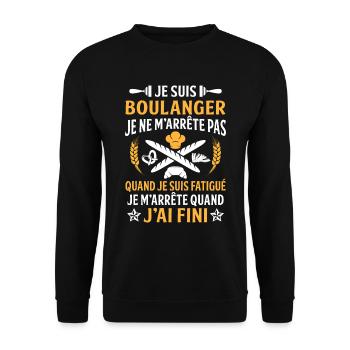 Je suis boulanger je ne m'arrête pas - Sweat-shirt Unisexe - noir - Devant - Alina (178cm) & Michal (187cm)