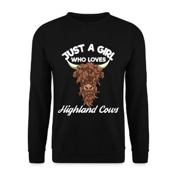 Just A Girl Who Loves Highland Cows - Unisex Sweatshirt - black - Front - Alina (178cm) & Michal (187cm)