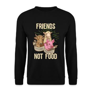 Amis pas de nourriture végétarienne végétalienne disant Mesdames - Sweat-shirt Unisexe - noir - Devant - Alina (178cm) & Michal (187cm)