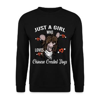 Juste une fille qui aime les chiens chinois à crête - Sweat-shirt Unisexe - noir - Devant - Alina (178cm) & Michal (187cm)