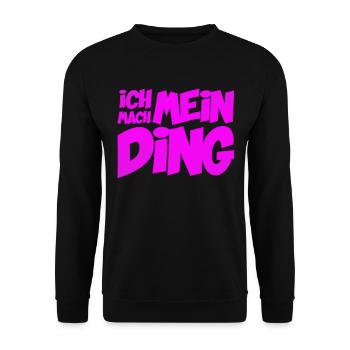 Ich mach mein Ding | Motivation Optimist - Unisex Pullover - Schwarz - Vorne - Alina (178cm) & Michal (187cm)