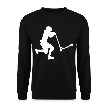Men's Stunt Scooter Stunt Scooter Stunt Roller - Unisex Sweatshirt - black - Front - Alina (178cm) & Michal (187cm)