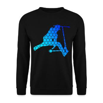 Pedal Scooter Stunt Roller Scooter Stunt Scooter - Unisex Sweatshirt - black - Front - Alina (178cm) & Michal (187cm)