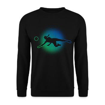 Volleyballspieler Volleyballer Damen Volley - Unisex Pullover - Schwarz - Vorne - Alina (178cm) & Michal (187cm)