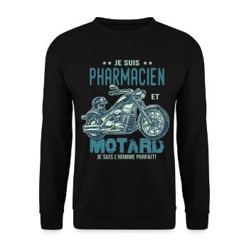 motard le meilleur pharmacien le meilleur - Sweat-shirt Unisexe - noir - Devant - Alina (178cm) & Michal (187cm)