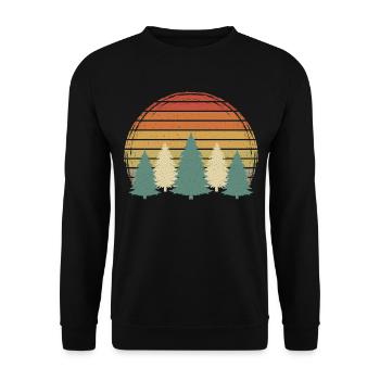 Sunset Trees Vintage Forest Grunge Tree Retro Nature - Unisex Sweatshirt - black - Front - Alina (178cm) & Michal (187cm)