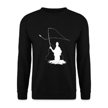 Fly fishing fishing fish angler fishing gift - Unisex Sweatshirt - black - Front - Alina (178cm) & Michal (187cm)