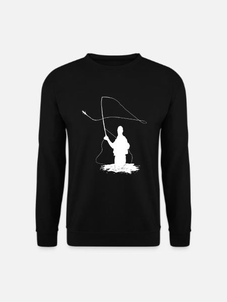 Fliegenfischen Fischen Fisch Angler Angel Geschenk - Unisex Pullover - Schwarz