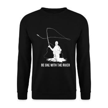 Fly fishing fishing fish angler fishing gift - Unisex Sweatshirt - black - Front - Alina (178cm) & Michal (187cm)