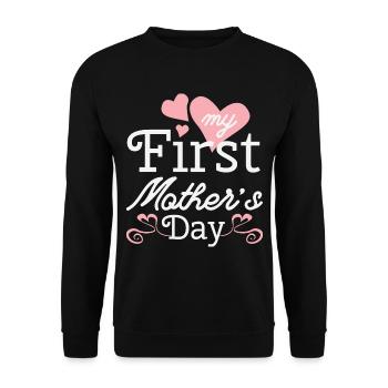 Mutter Tag Sprüche Eltern Anerkennung Geschenk - Unisex Pullover - Schwarz - Vorne - Alina (178cm) & Michal (187cm)