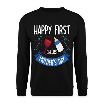 Mutter Tag Sprüche Eltern Anerkennung Geschenk - Unisex Pullover - Schwarz - Vorne - Alina (178cm) & Michal (187cm)