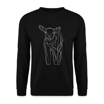 Bergers d’agneau animaux motif - one line drawing - Sweat-shirt Unisexe - noir - Devant - Alina (178cm) & Michal (187cm)