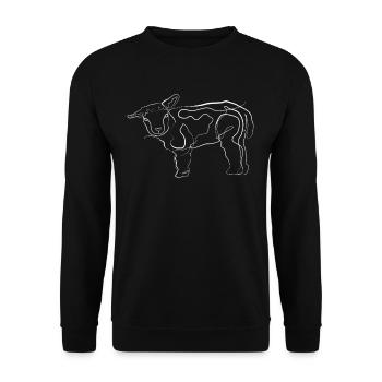 Agneau doux berger - one line drawing - Sweat-shirt Unisexe - noir - Devant - Alina (178cm) & Michal (187cm)