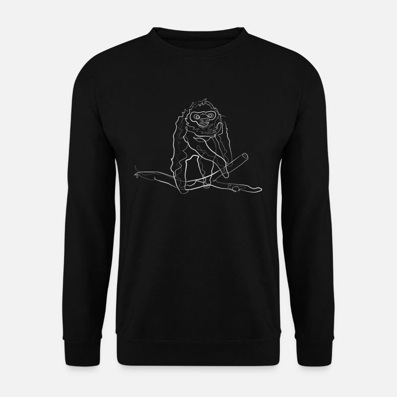 Faultier Tiermotiv - one line drawing - Unisex Pullover - Schwarz