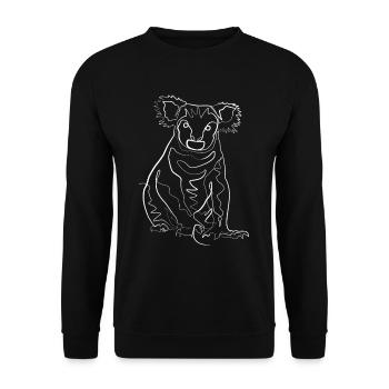 Koala Australia animal motif - one line drawing - Unisex Sweatshirt - black - Front - Alina (178cm) & Michal (187cm)