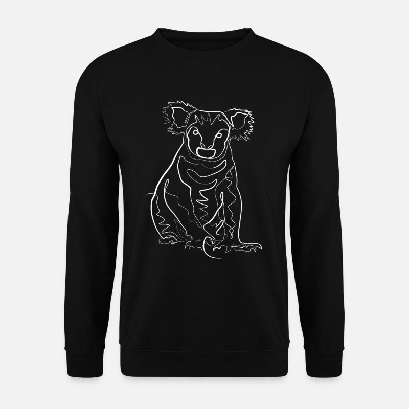 Koala Australien Tiermotiv - one line drawing - Unisex Pullover - Schwarz