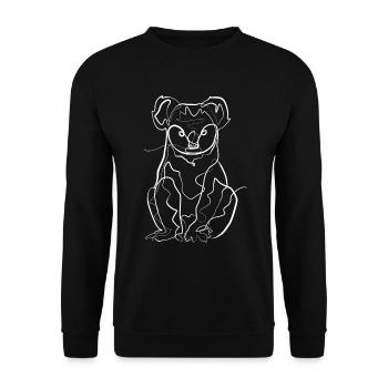 Koala Bear Animal Motif - one line drawing - Unisex Sweatshirt - black - Front - Alina (178cm) & Michal (187cm)