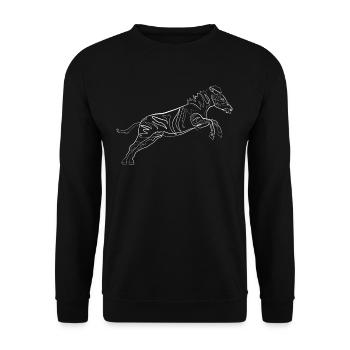 Zebra animal motif - one line drawing - Unisex Sweatshirt - black - Front - Alina (178cm) & Michal (187cm)