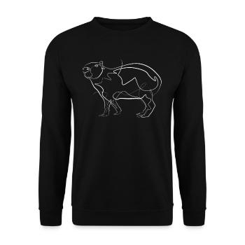 Capybara animal motif - one line drawing - Unisex Sweatshirt - black - Front - Alina (178cm) & Michal (187cm)