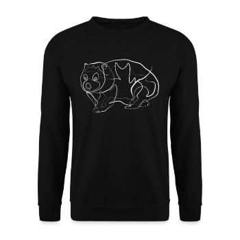 Wombat Australie Animal motif - one line drawing - Sweat-shirt Unisexe - noir - Devant - Alina (178cm) & Michal (187cm)