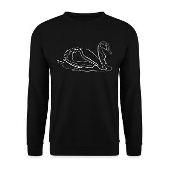 Cygne animal motif - one line drawing - Sweat-shirt Unisexe - noir - Devant - Alina (178cm) & Michal (187cm)