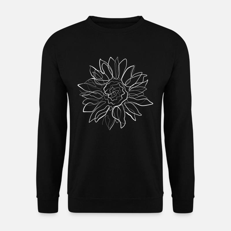 Sunflower - one line drawing - Unisex Sweatshirt - black