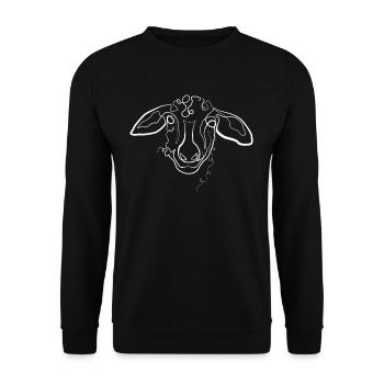 Sheep Shepherd Animal Motif - one line drawing - Unisex Sweatshirt - black - Front - Alina (178cm) & Michal (187cm)