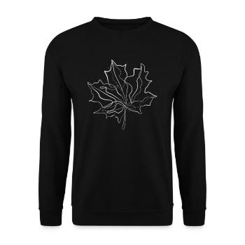Ahornblatt Kanada - one line drawing - Unisex Pullover - Schwarz - Vorne - Alina (178cm) & Michal (187cm)