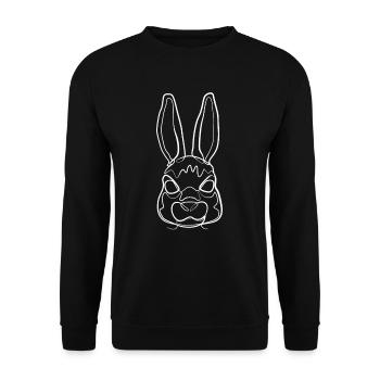 Rabbit animal motif - one line drawing - Unisex Sweatshirt - black - Front - Alina (178cm) & Michal (187cm)