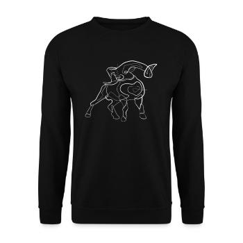 Widder Animal motif - one line drawing - Sweat-shirt Unisexe - noir - Devant - Alina (178cm) & Michal (187cm)