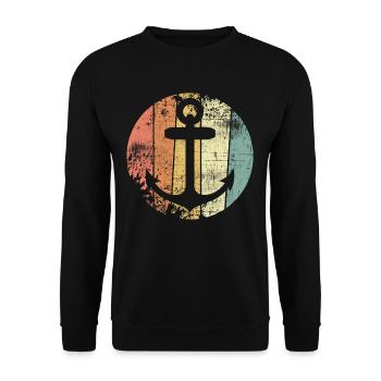 Anker retro - Unisex Sweatshirt - black - Front - Alina (178cm) & Michal (187cm)
