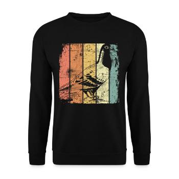 Brieftaube - Unisex Pullover - Schwarz - Vorne - Alina (178cm) & Michal (187cm)