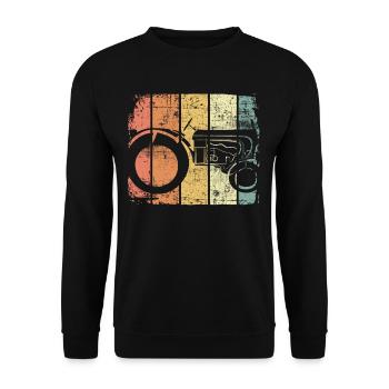Landwirt Traktor Oldtimer - Unisex Pullover - Schwarz - Vorne - Alina (178cm) & Michal (187cm)