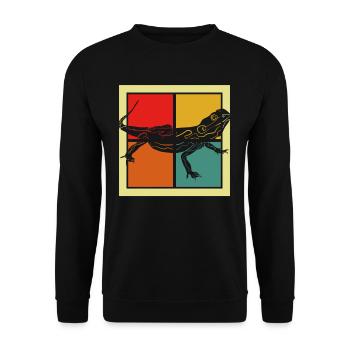 Lézard - Sweat-shirt Unisexe - noir - Devant - Alina (178cm) & Michal (187cm)