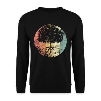 Climate Protection Tree - Unisex Sweatshirt - black - Front - Alina (178cm) & Michal (187cm)