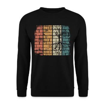 Environmental Protection Tree - Unisex Sweatshirt - black - Front - Alina (178cm) & Michal (187cm)