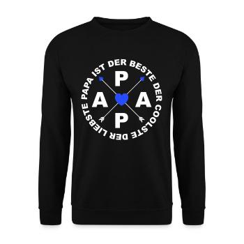 Papa ist der Beste Vatertag - Unisex Pullover - Schwarz - Vorne - Alina (178cm) & Michal (187cm)