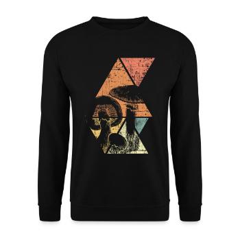 Pilze Shrooms - Unisex Pullover - Schwarz - Vorne - Alina (178cm) & Michal (187cm)