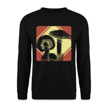 Pilze - Unisex Pullover - Schwarz - Vorne - Alina (178cm) & Michal (187cm)
