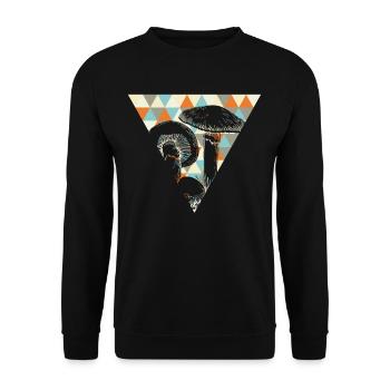 Pilze - Unisex Pullover - Schwarz - Vorne - Alina (178cm) & Michal (187cm)