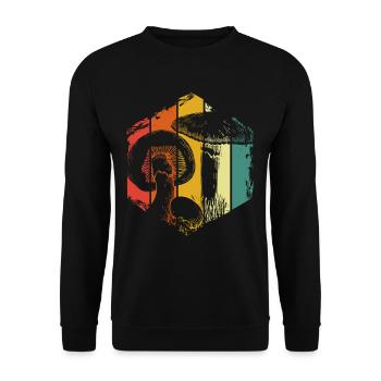 Mushroom Magic Mushrooms - Unisex Sweatshirt - black - Front - Alina (178cm) & Michal (187cm)